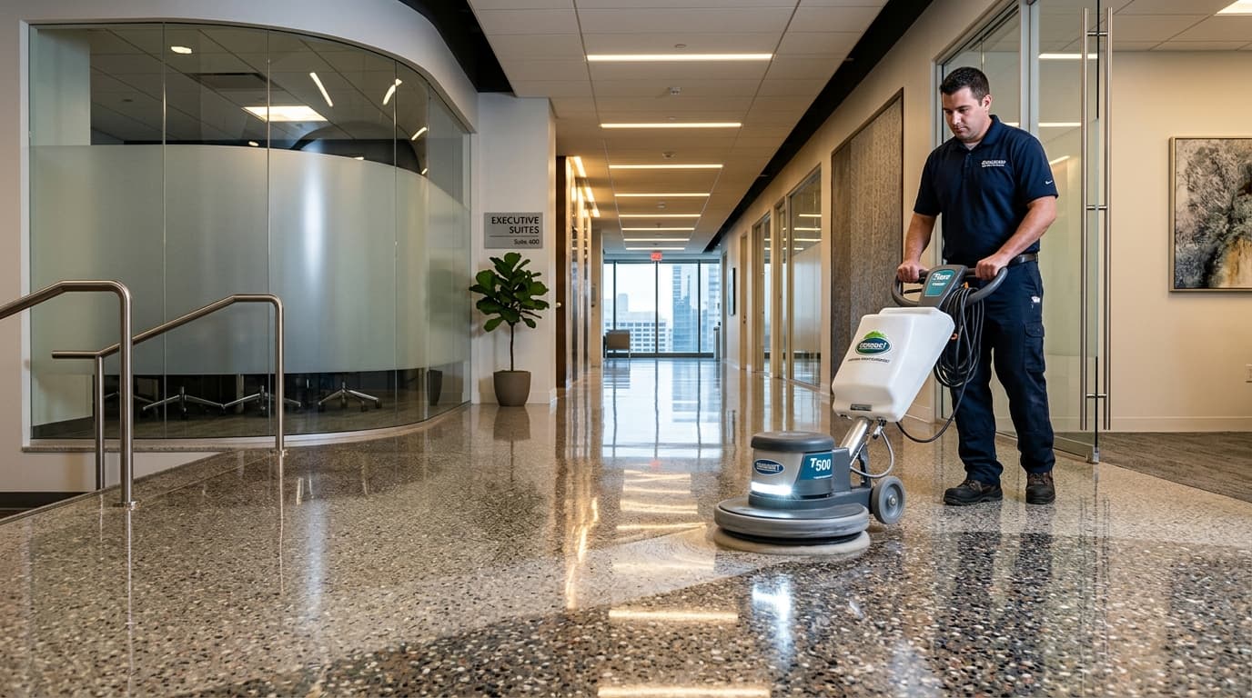 PureSparkCleaner high-gloss diamond polished corporate floor